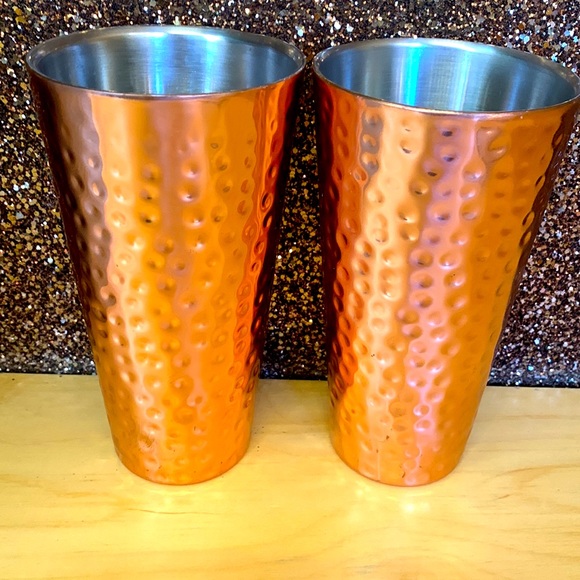 Dining Copper Hammered Ice Tea Cup Vase Poshmark